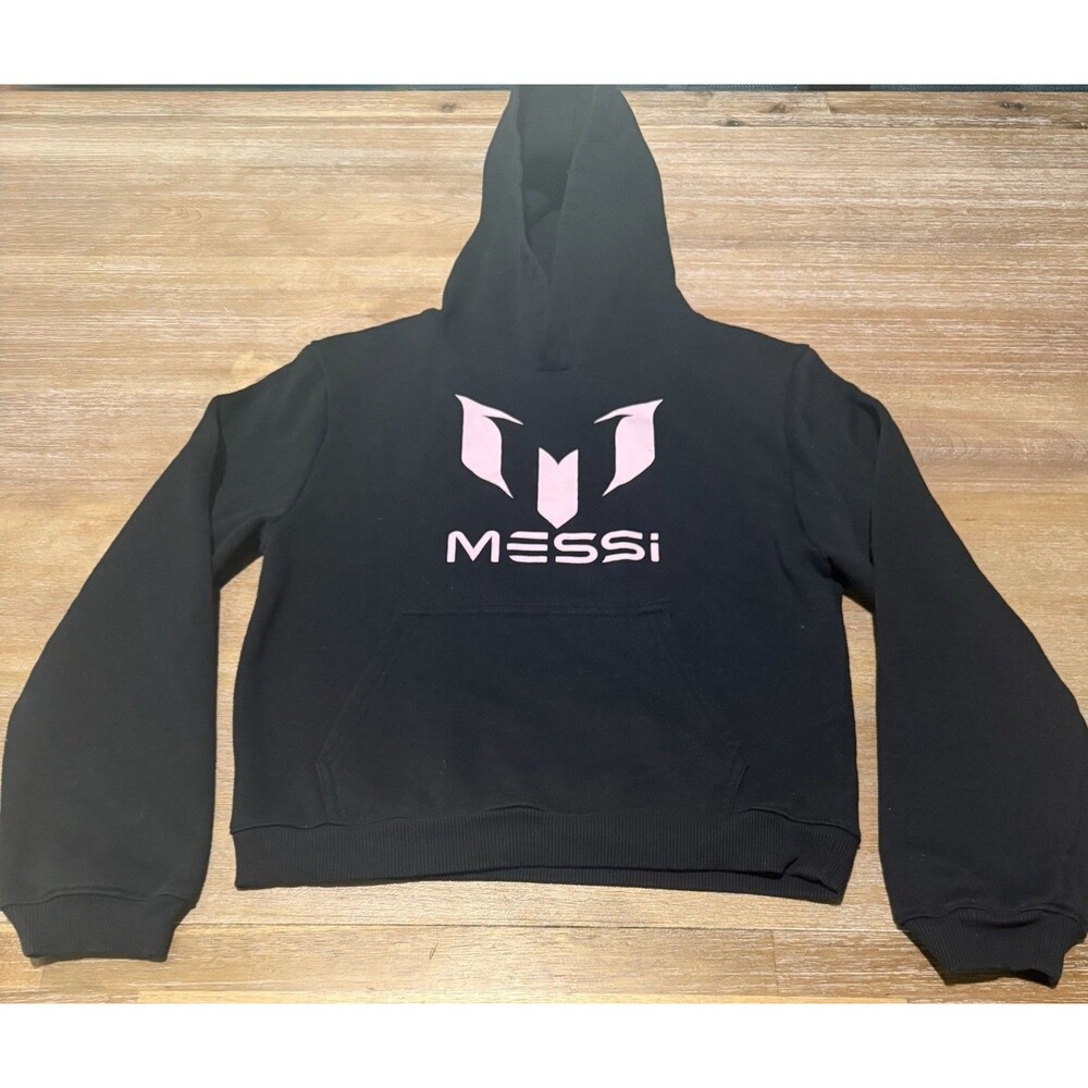Messi Collection Hoodie Kids Size Large 14-16 Black Pullover FIFA Soccer